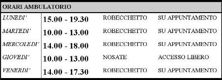 Orari Ambulatorio - Studio Medico Langé